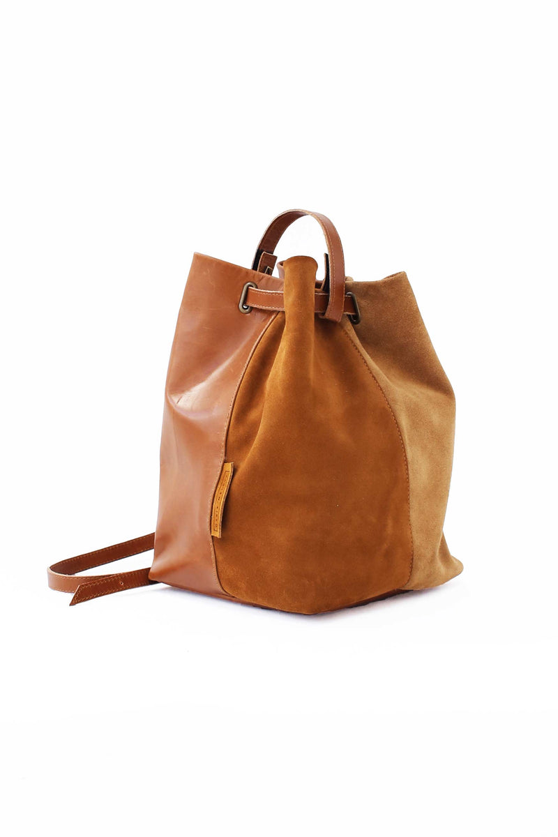 Brownie Handbag in leather | Caramel and chocolate tones – mariamaleta