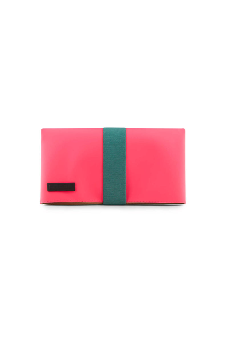 Clutch bag in Pink Fuchsia | Green holographic leather handbag – Maria ...
