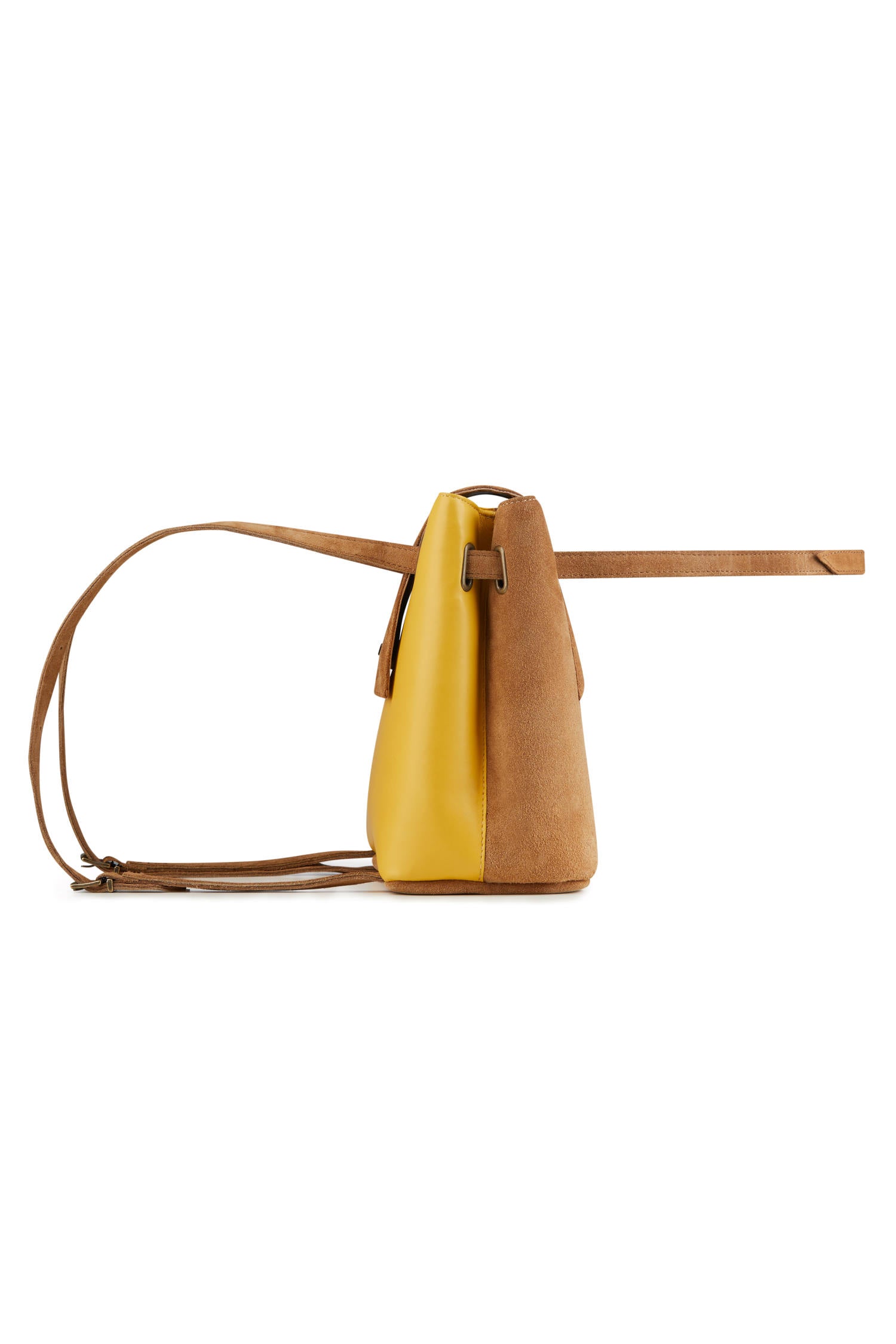 Small backpack in Brown suede | Convertible backpack into shoulder bag ...