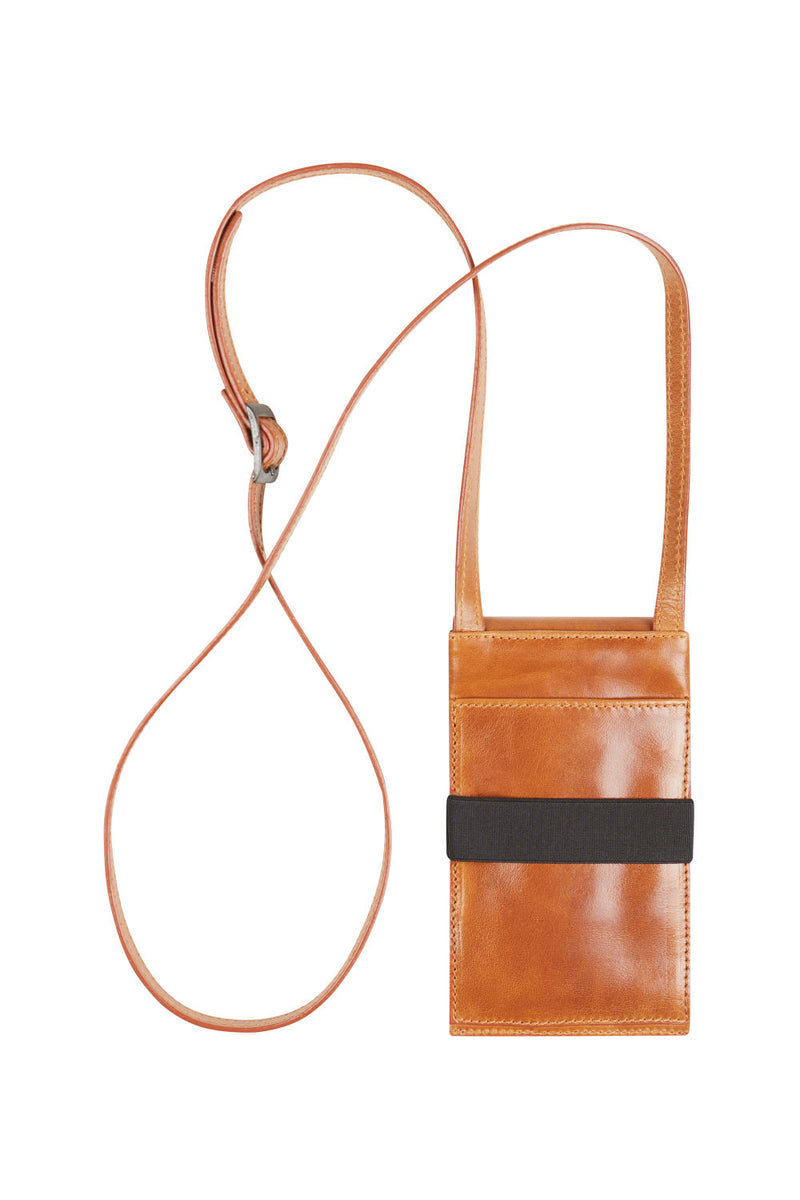 Crossbody phone bag in leather | Beige, grey or black leather | – Maria ...